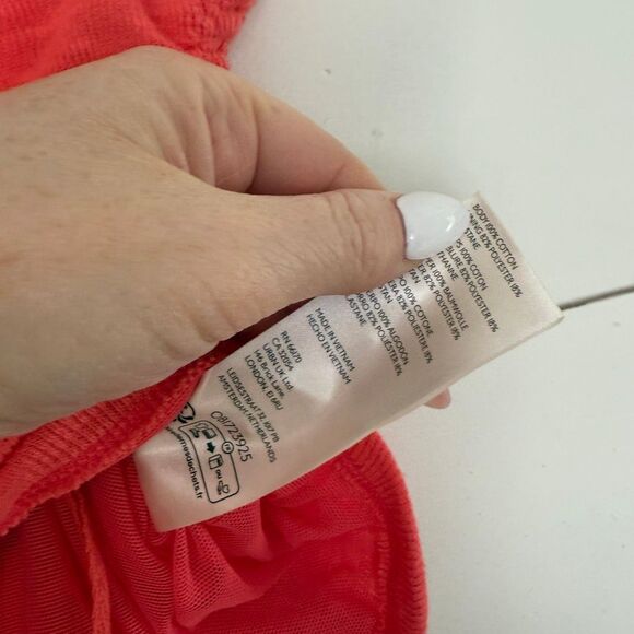 Free People Women’s Large Coral Ruched Strapless Top - Picture 3 of 5